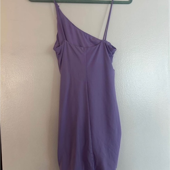 Lavender Ruched Mini Dress - Picture 2 of 3
